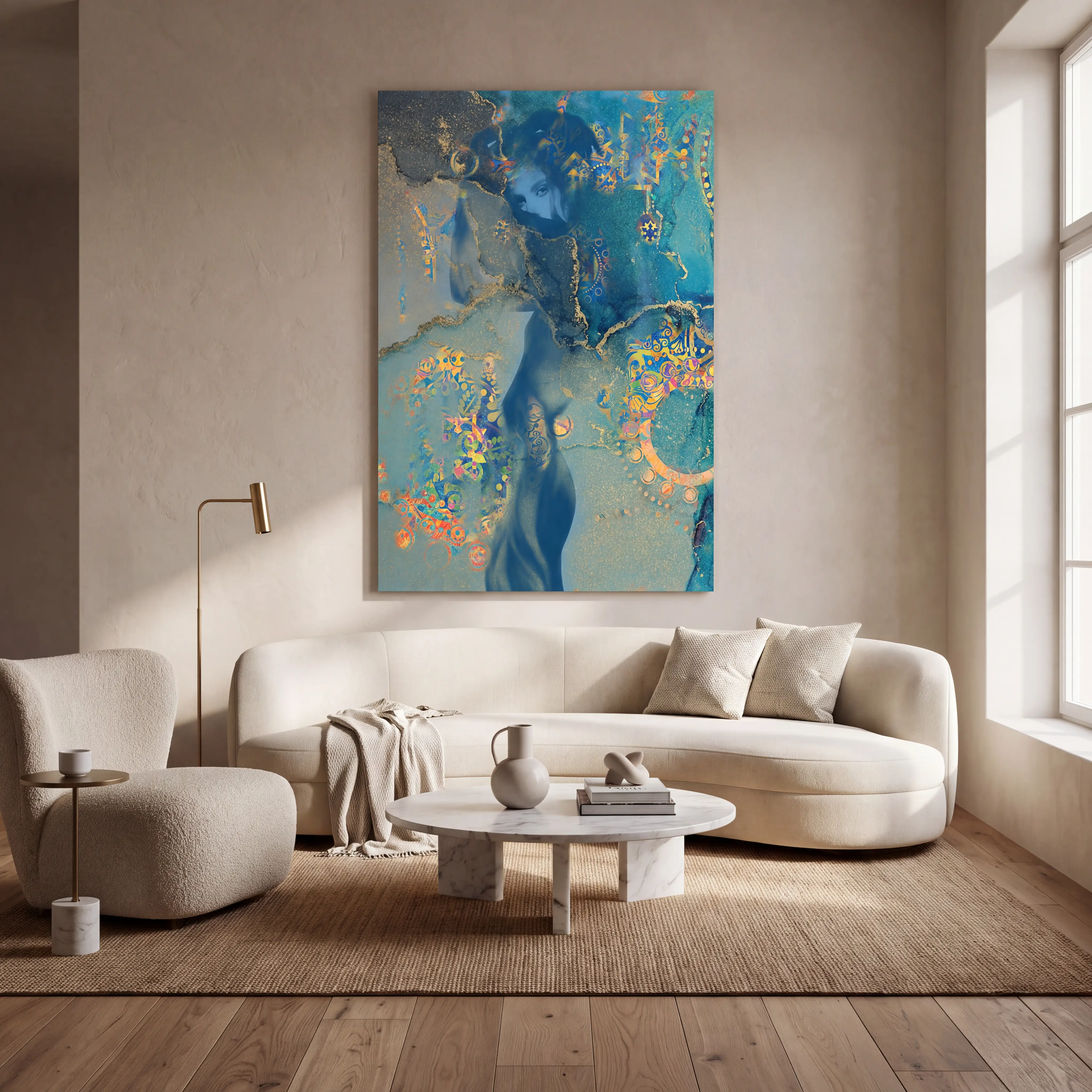 Manolla Teal Artwork - Thumbnail - Image 3