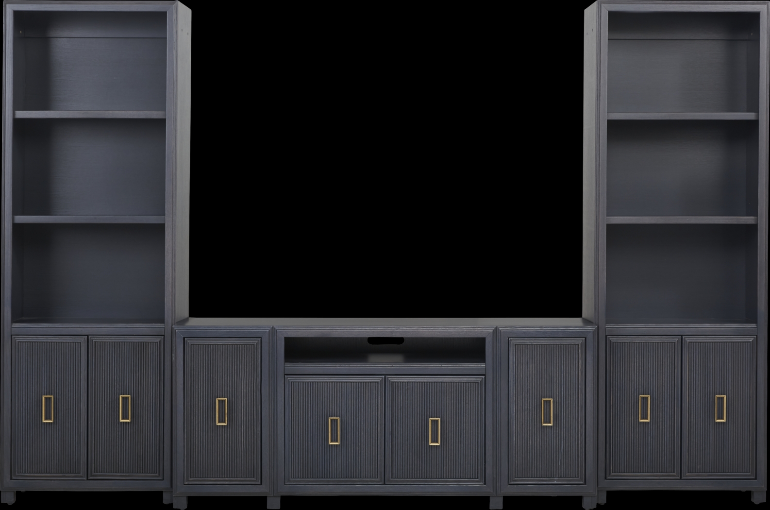 Manor Bridge Blue 3 Pc Wall Unit with 66 in. Console - Thumbnail - Image 2