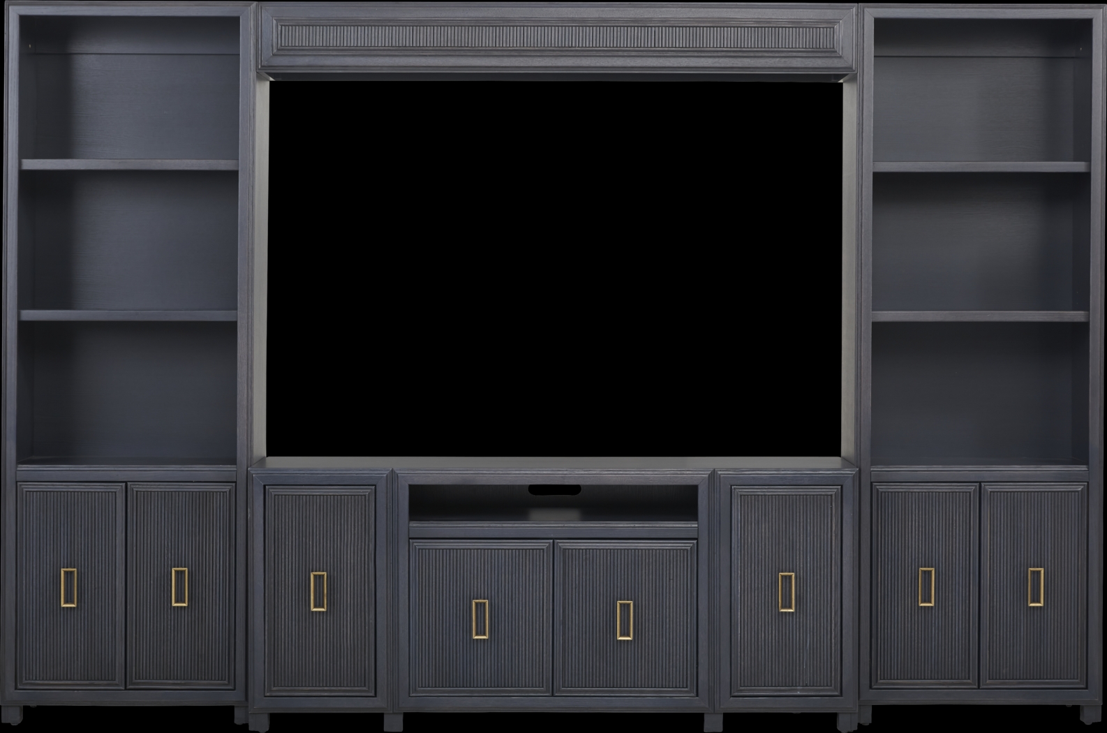 Manor Bridge Blue 4 Pc Wall Unit with 66 in. Console - Thumbnail - Image 2