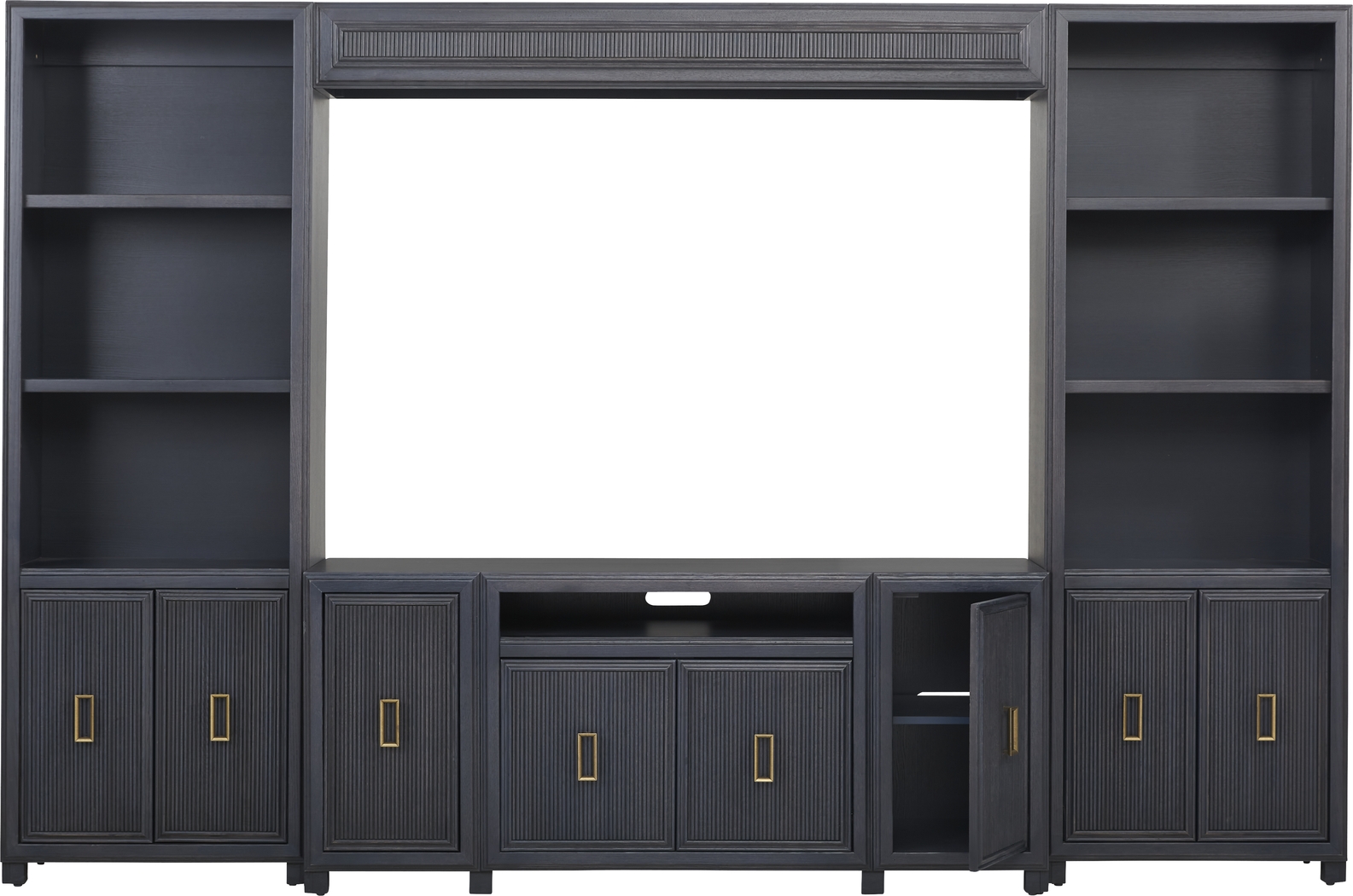Manor Bridge Blue 4 Pc Wall Unit with 66 in. Console - Thumbnail - Image 3