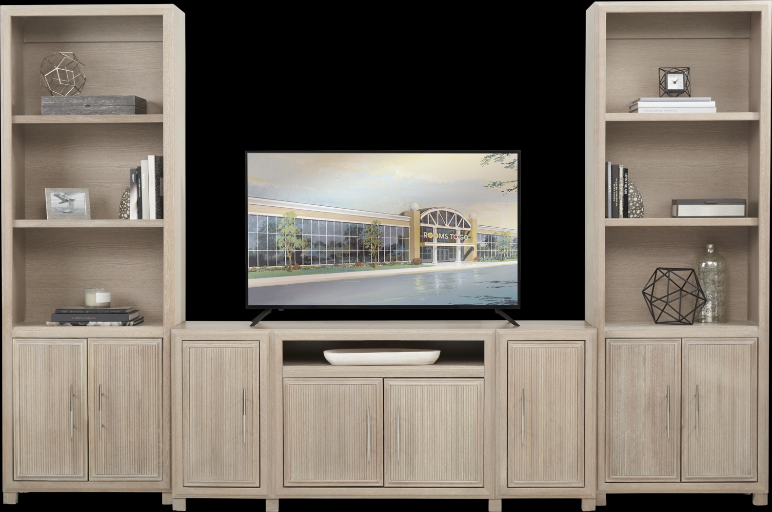 Manor Bridge Taupe 3 Pc Wall Unit with 66 in. Console - Thumbnail - Image 1