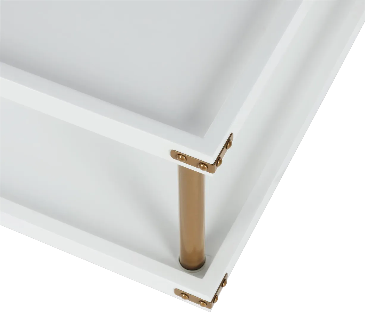 CosmoLiving Volta Square Coffee Table White and Gold - Thumbnail - Image 3