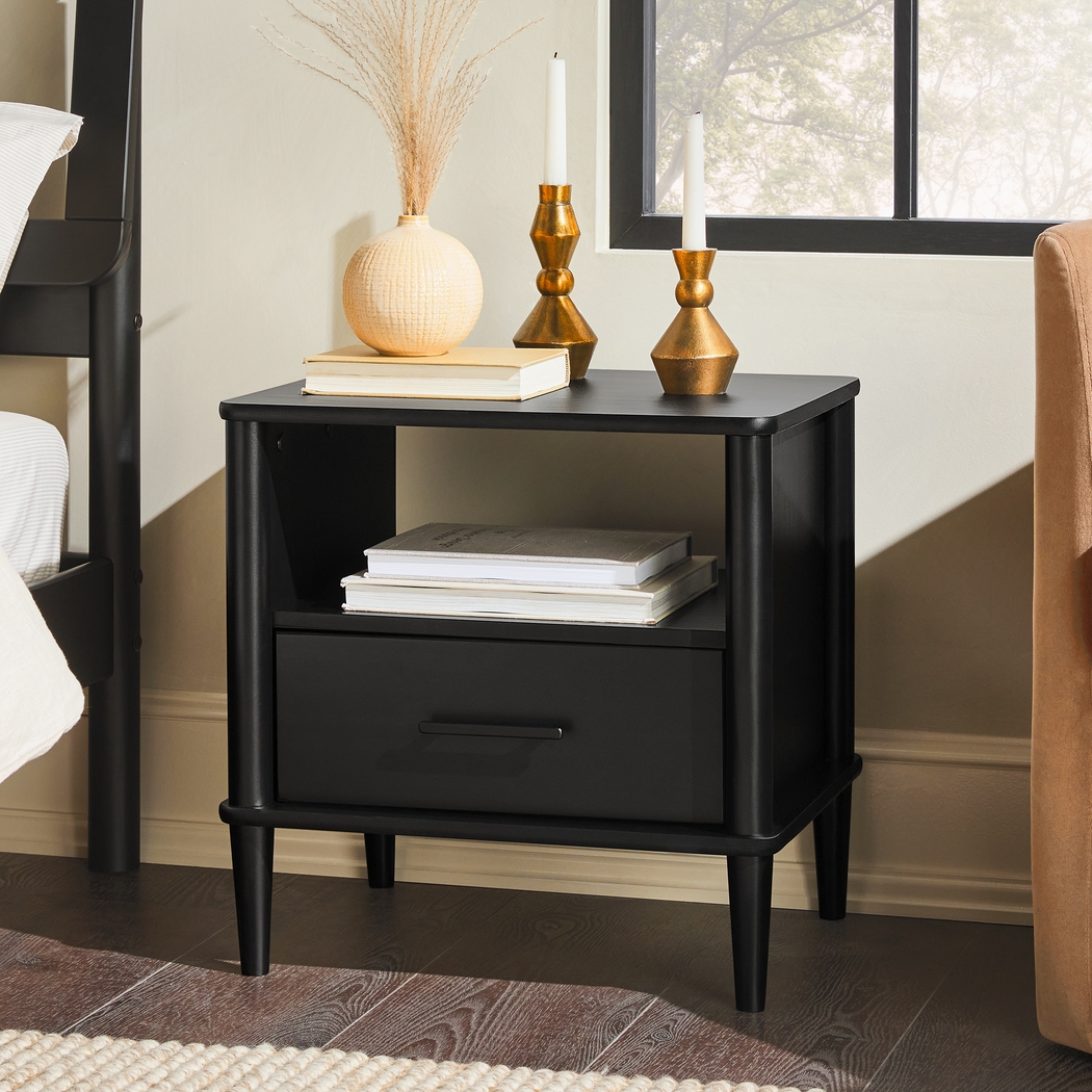 Manorhaven Black Nightstand - Thumbnail - Image 2