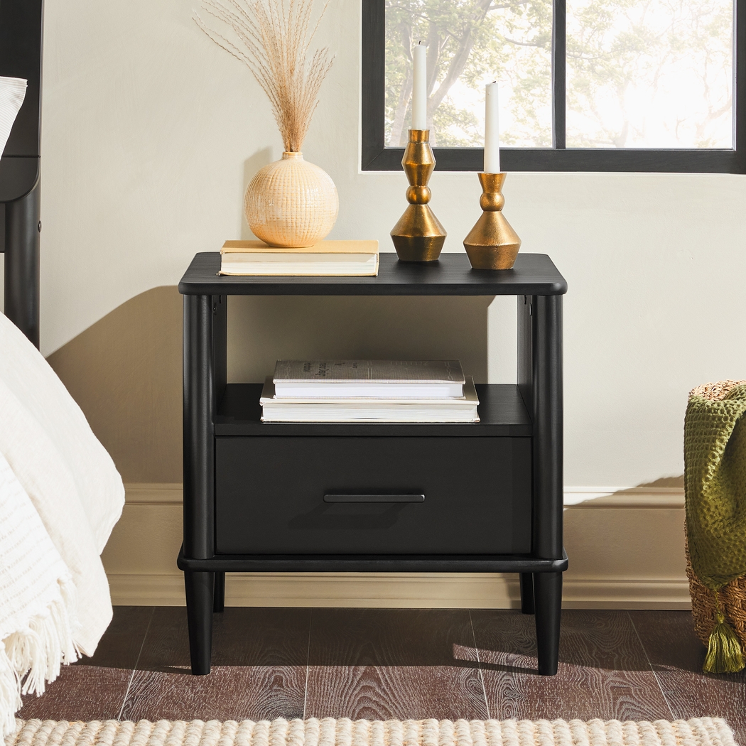Manorhaven Black Nightstand - Thumbnail - Image 3