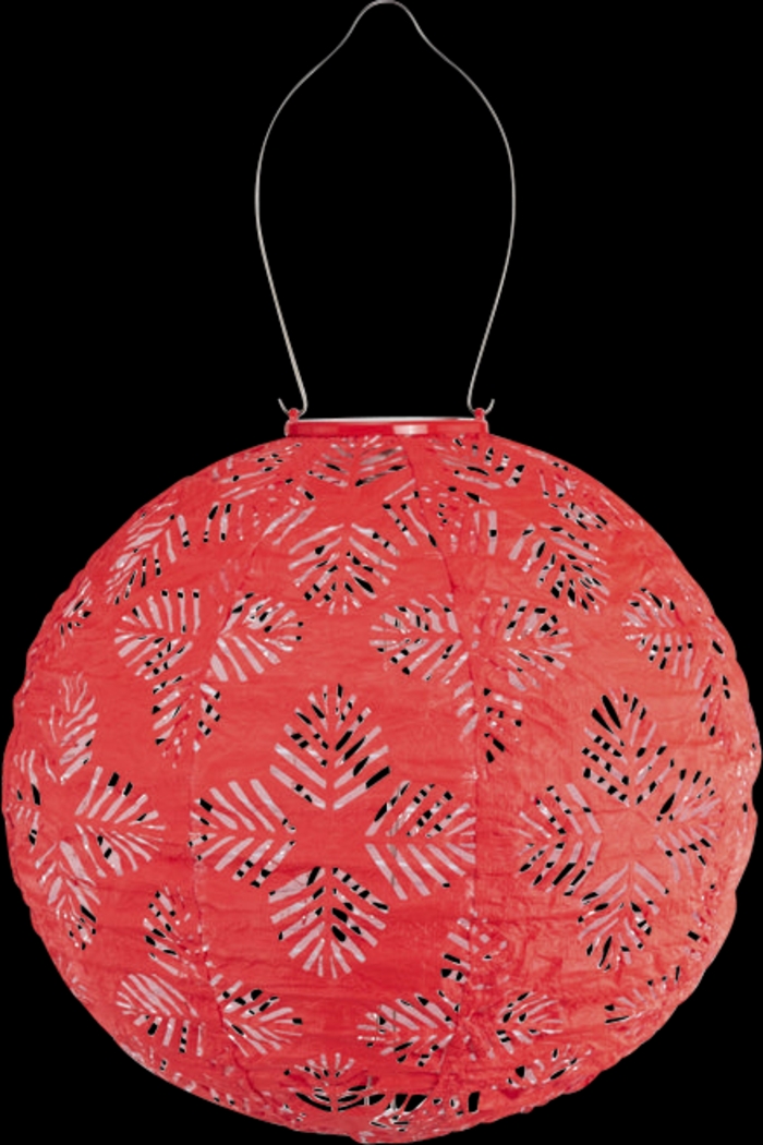 Mansduff Red Outdoor Solar Lantern - Thumbnail - Image 1