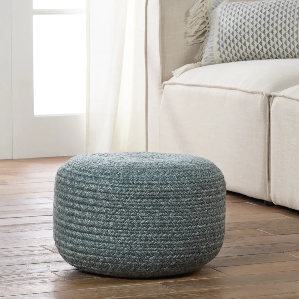 Mansfait Gray Indoor/Outdoor Pouf - Thumbnail - Image 2