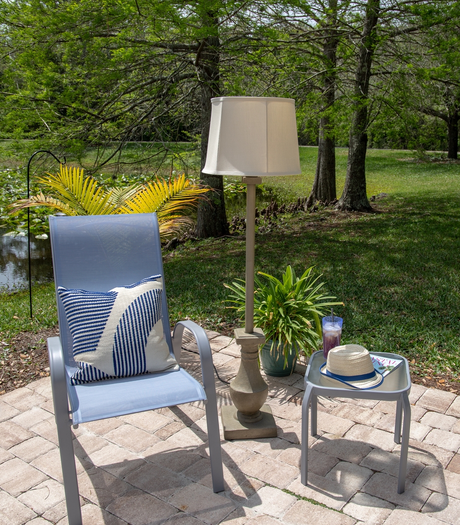 Manteo Gray Outdoor Floor Lamp - Thumbnail - Image 2