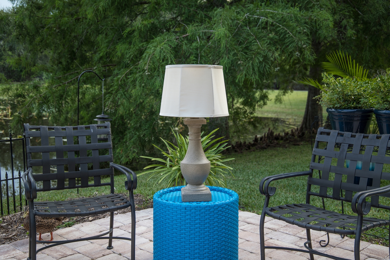 Manteo Gray Outdoor Table Lamp - Thumbnail - Image 3