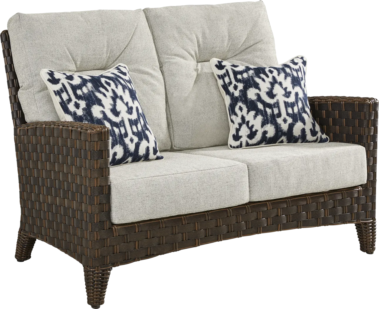 Mantra Brown 4 Pc Outdoor Loveseat Seating Set with Ash Cushions - Thumbnail - Image 3