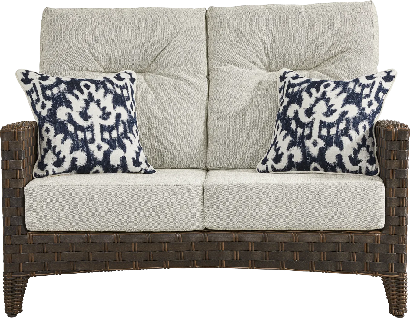 Mantra Brown 4 Pc Outdoor Loveseat Seating Set with Ash Cushions - Thumbnail - Image 2