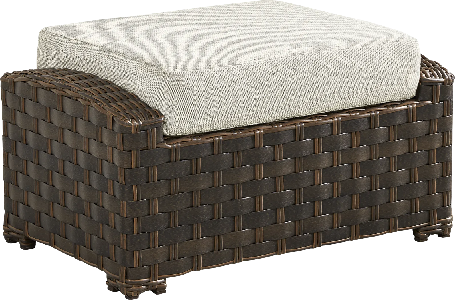 Mantra Brown Outdoor Ottoman with Ash Cushion - Thumbnail - Image 1