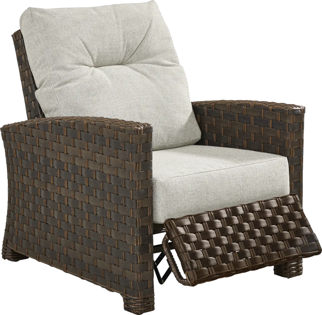Mantra Brown Outdoor Recliner with Ash Cushions - Thumbnail - Image 1