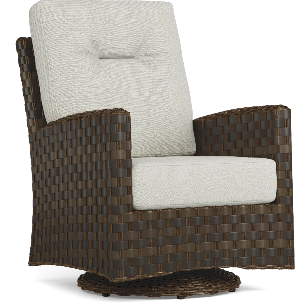 Mantra Brown 5 Pc Outdoor Swivel Chat Set with Ash Cushions - Thumbnail - Image 2