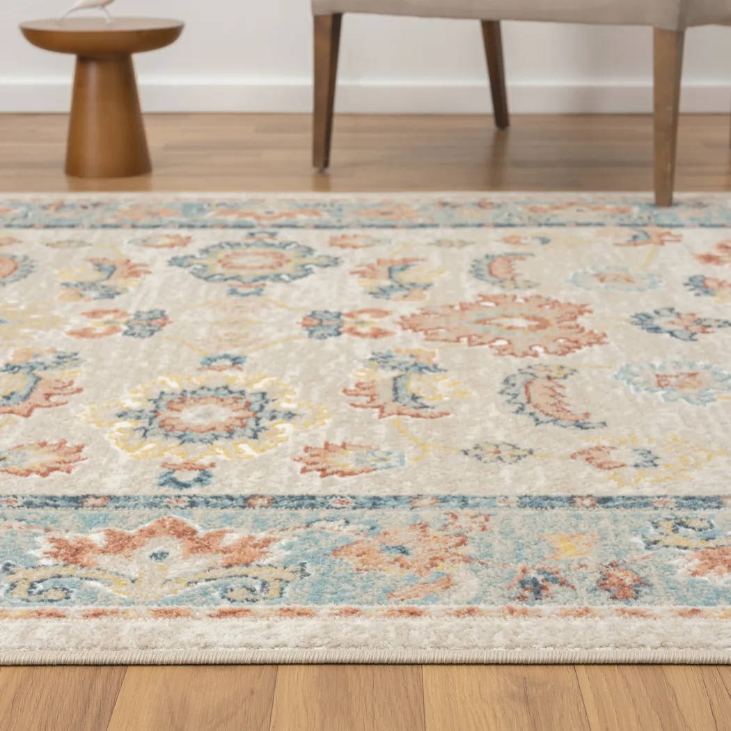 Manu Blue/Ivory 3'11 x 6' Rug - Thumbnail - Image 4