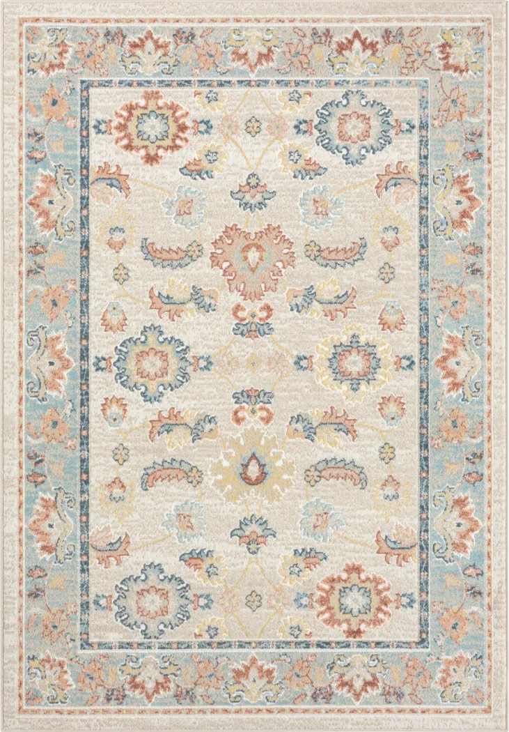 Manu Blue/Ivory 3'11 x 6' Rug - Thumbnail - Image 1