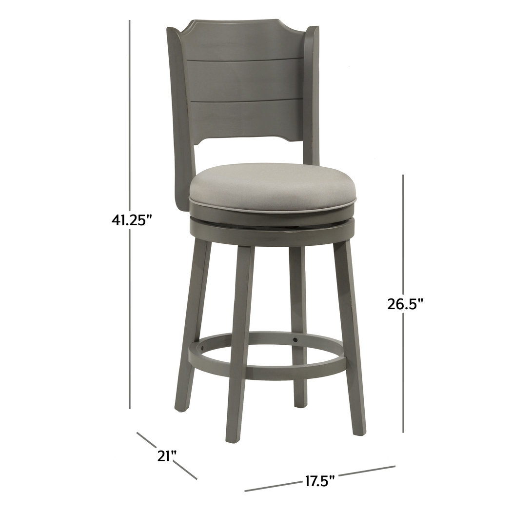 Manzanar Gray Swivel Counter Height Stool - Thumbnail - Image 3