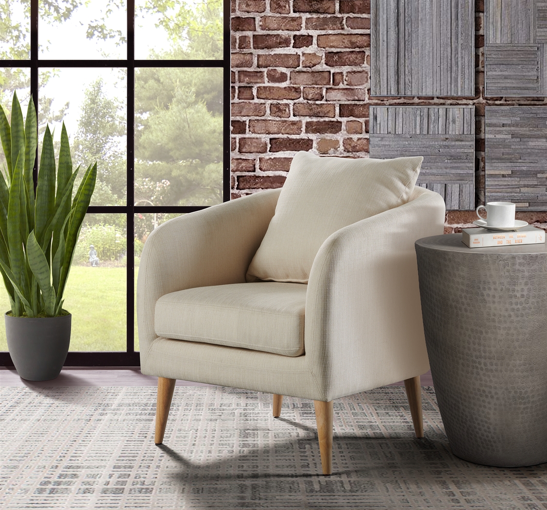 Maoki II Cream Accent Chair - Thumbnail - Image 9