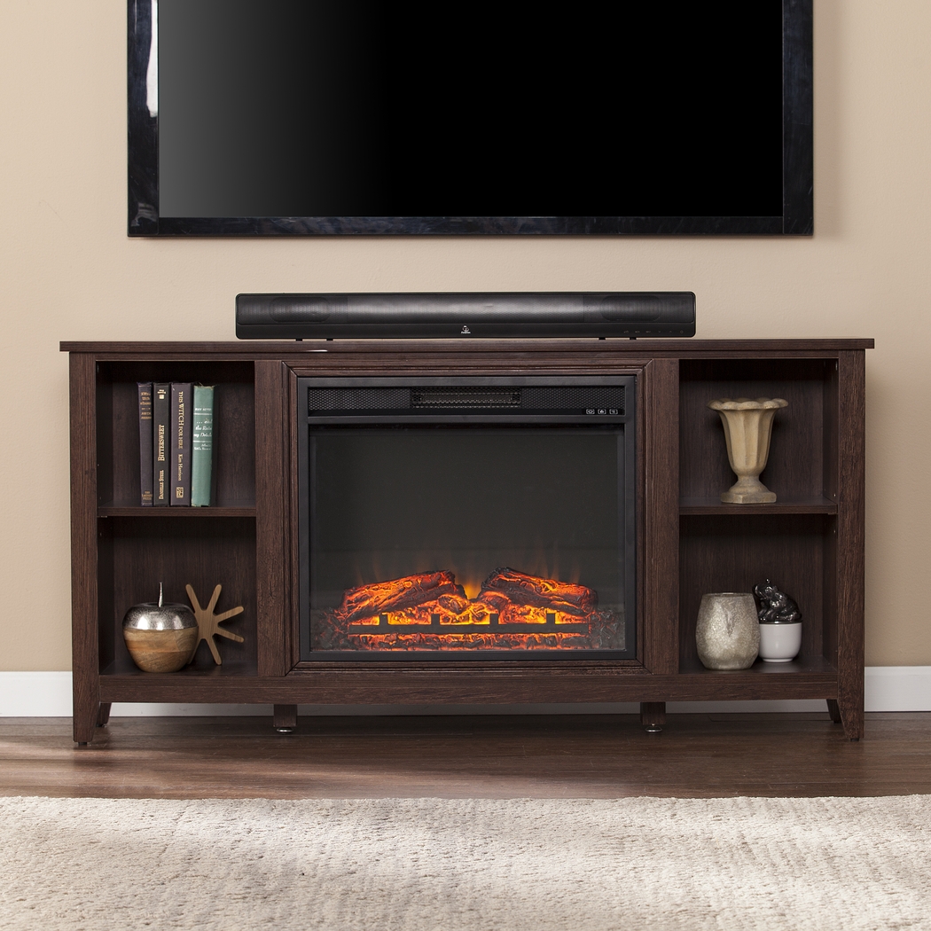 Mapleloft Espresso 56 in. Console with Electric Fireplace - Thumbnail - Image 4