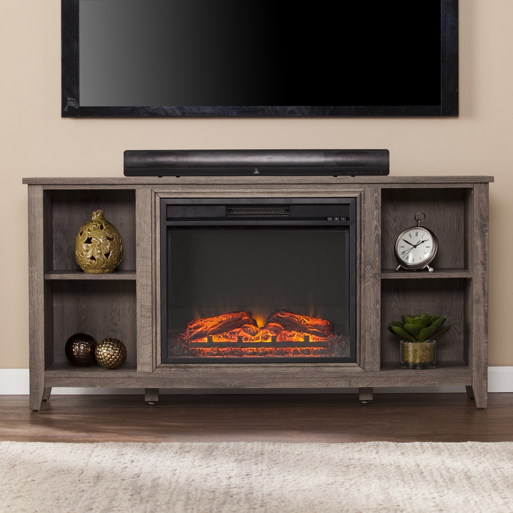 Mapleloft Gray 56 in. Console with Electric Fireplace - Thumbnail - Image 4