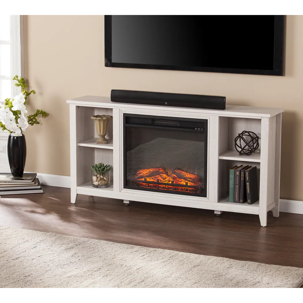 Mapleloft White 56 in. Console with Electric Fireplace - Thumbnail - Image 3