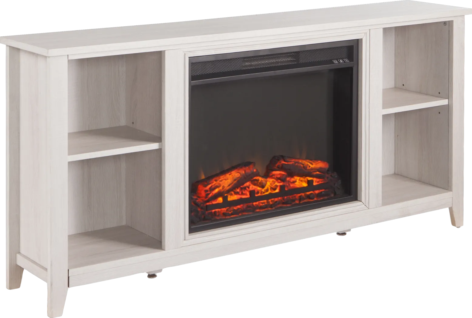 Mapleloft White 56 in. Console with Electric Fireplace - Thumbnail - Image 1