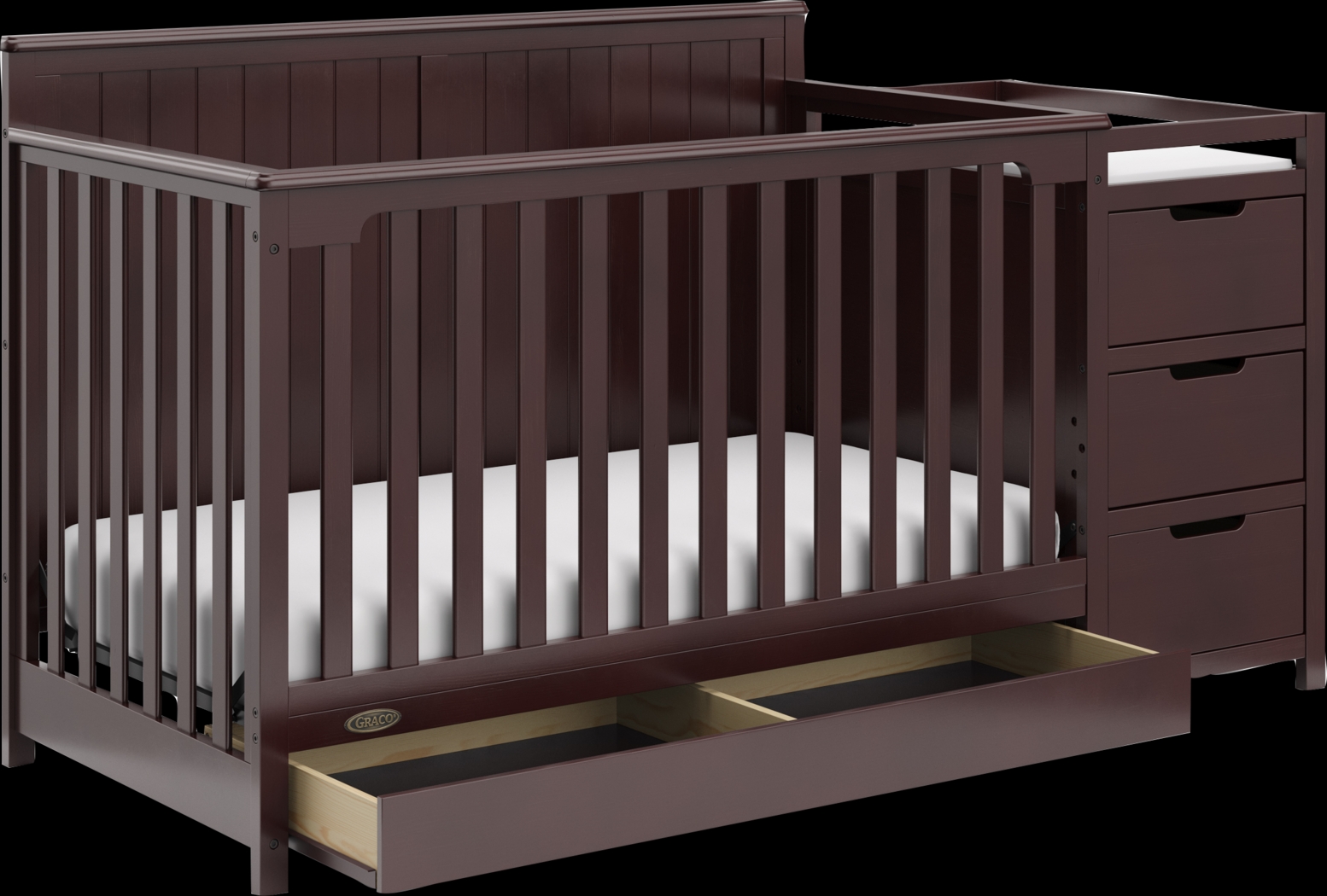 Kids Maralah II Brown Convertible Crib & Changing Table - Thumbnail - Image 1