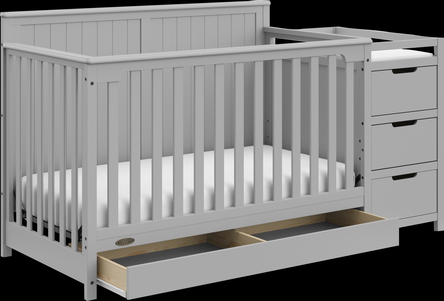 Kids Maralah II Gray Convertible Crib & Changing Table - Thumbnail - Image 1