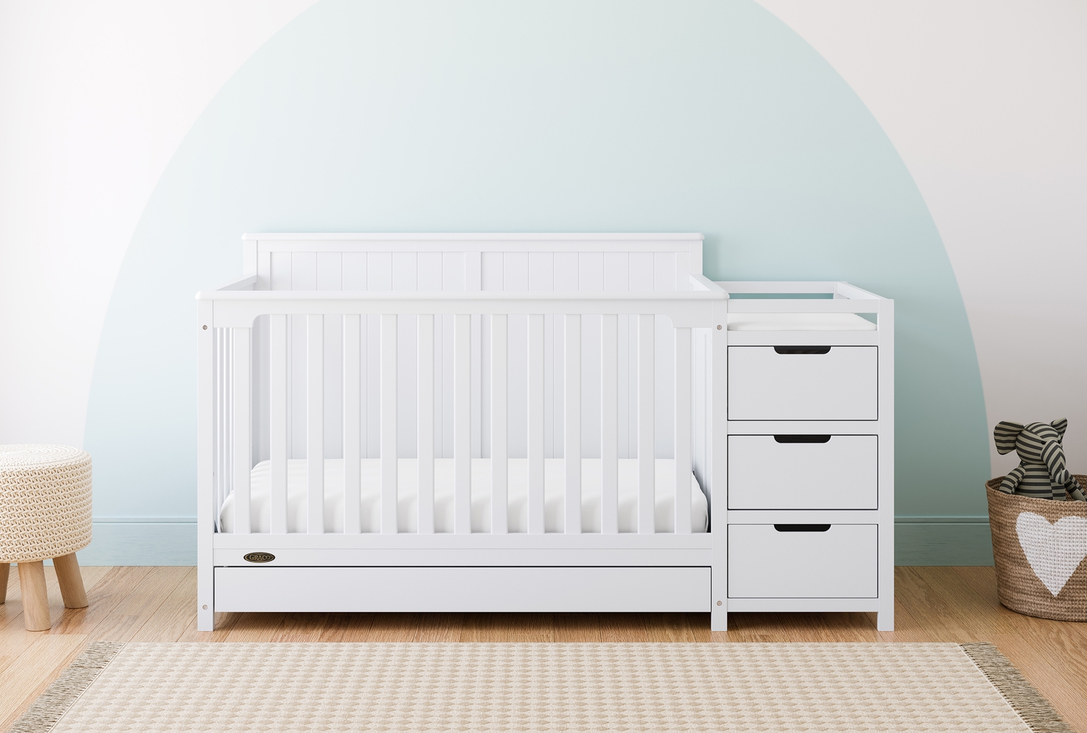 Kids Maralah II White Convertible & Changing Table - Thumbnail - Image 2