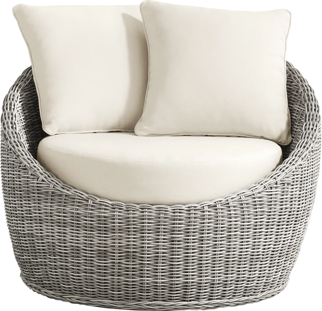 Maraluna Gray Outdoor Swivel Club Chair - Thumbnail - Image 2