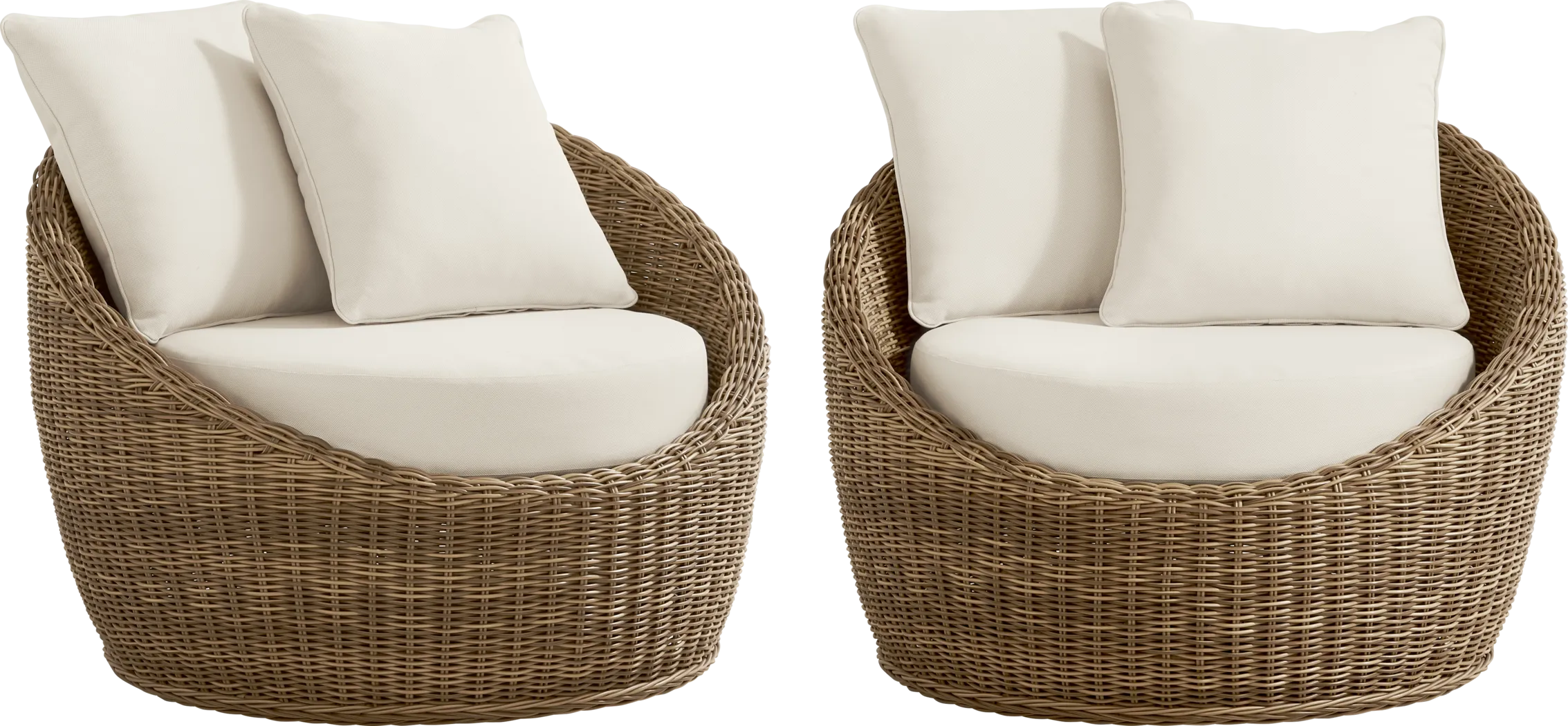 Maraluna Tan 2 Pc Outdoor Swivel Chat Set - Thumbnail - Image 1