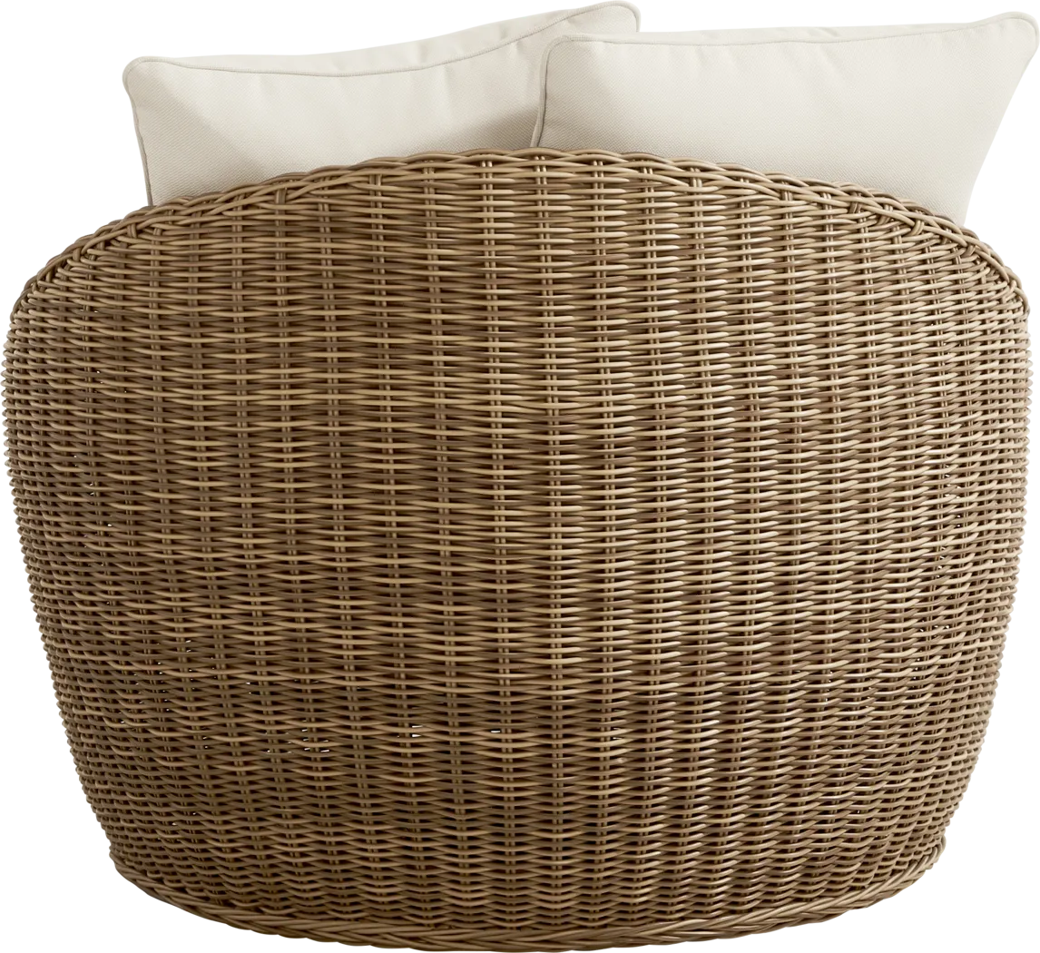 Maraluna Tan Outdoor Swivel Club Chair - Thumbnail - Image 3