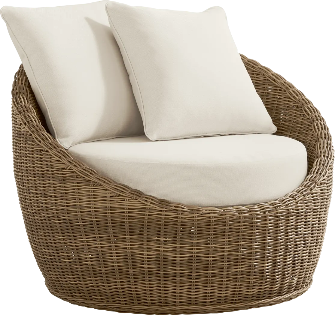 Maraluna Tan Outdoor Swivel Club Chair - Thumbnail - Image 1