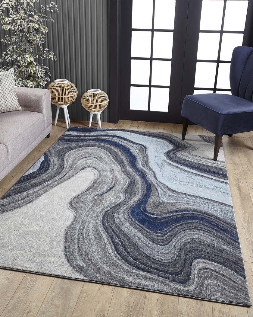 Maranigan Blue/Gray 7'10 x 10'10 Rug - Thumbnail - Image 2