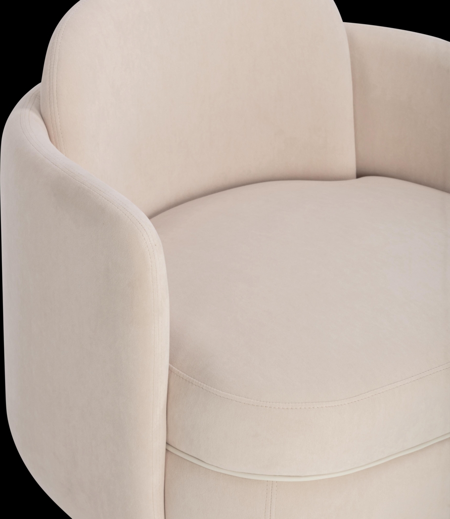 Marbleain Light Pink Swivel Accent Chair - Thumbnail - Image 2