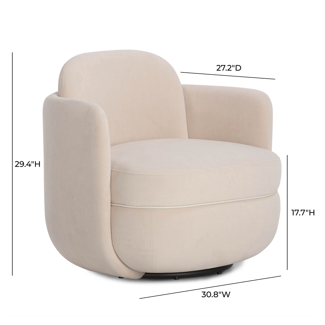 Marbleain Light Pink Swivel Accent Chair - Thumbnail - Image 4