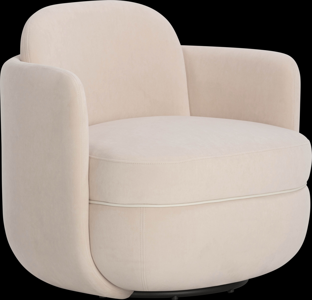 Marbleain Light Pink Swivel Accent Chair - Thumbnail - Image 1