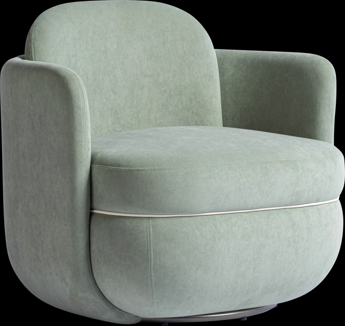 Marbleain Mint Green Swivel Accent Chair - Thumbnail - Image 1