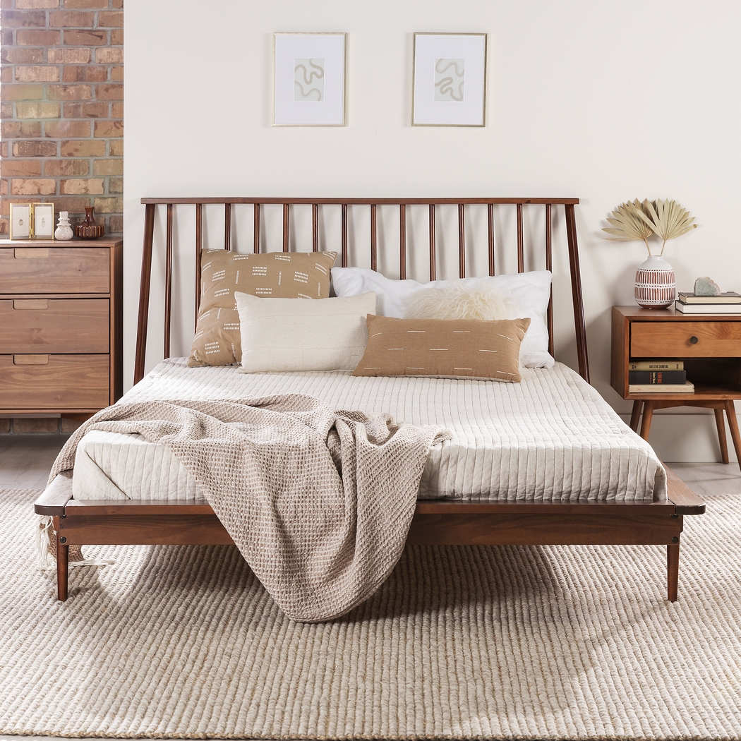 Marblewood Walnut Queen Bed - Thumbnail - Image 3