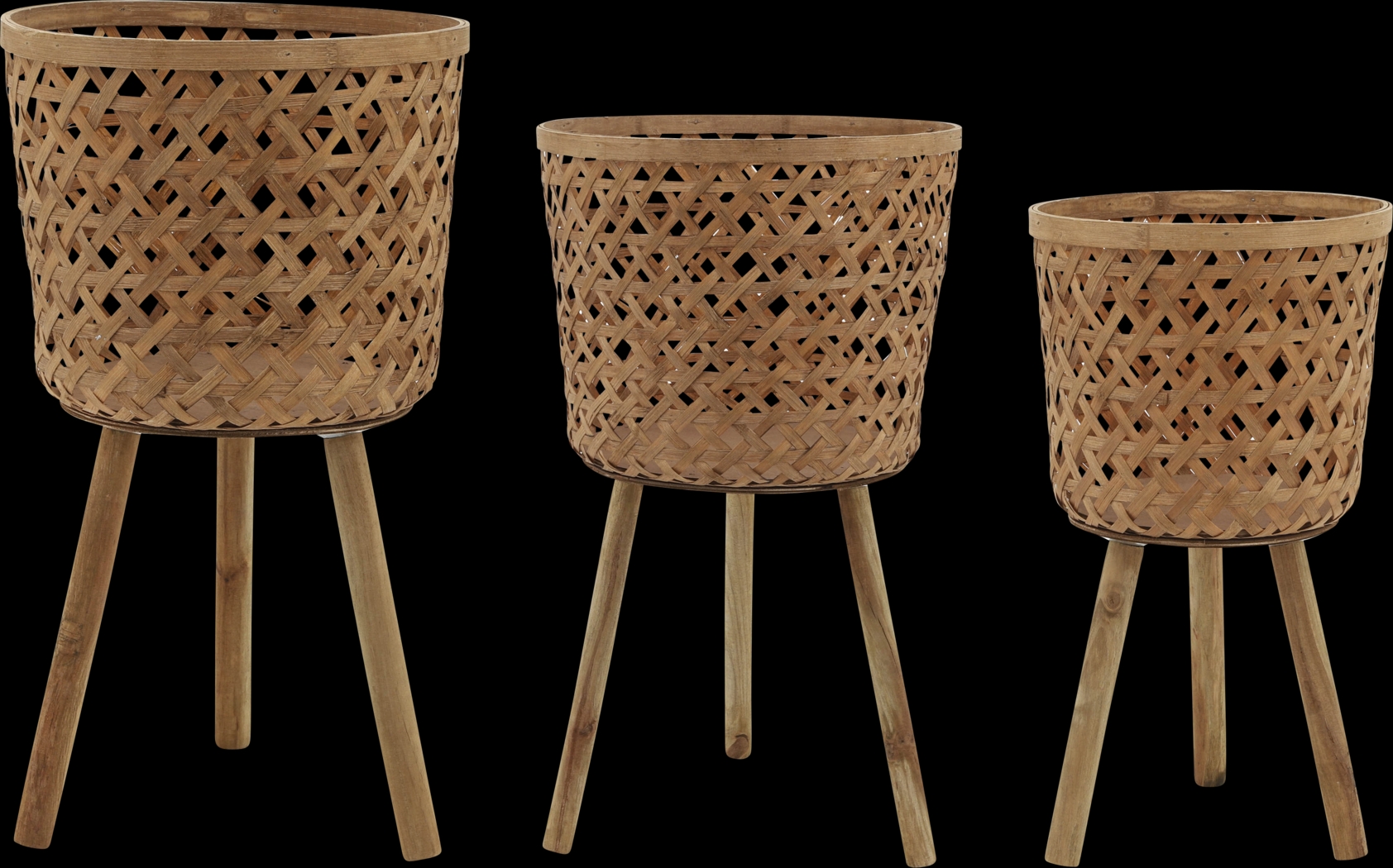 Marcall Brown Planter, Set of 3 - Thumbnail - Image 1