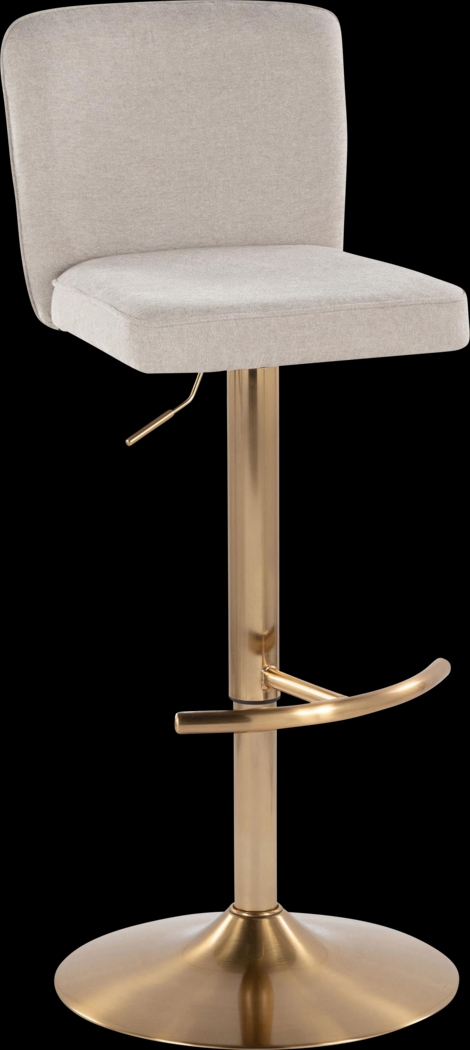 Marcei Beige Adjustable Swivel Barstool, Set of 2 - Thumbnail - Image 4