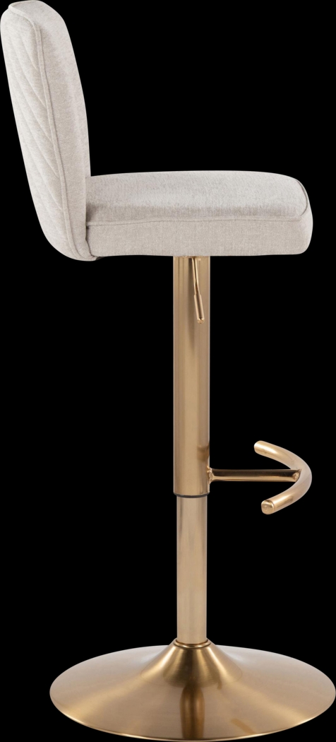 Marcei Beige Adjustable Swivel Barstool, Set of 2 - Thumbnail - Image 5