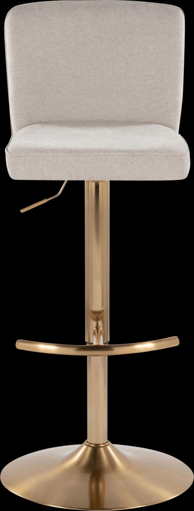 Marcei Beige Adjustable Swivel Barstool, Set of 2 - Thumbnail - Image 8