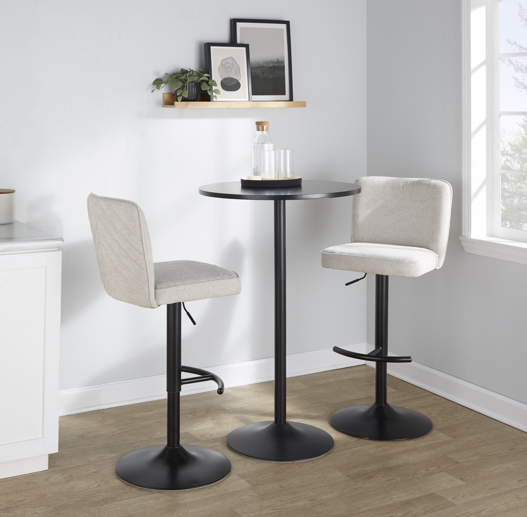 Marcei I Beige Adjustable Swivel Barstool, Set of 2 - Thumbnail - Image 5