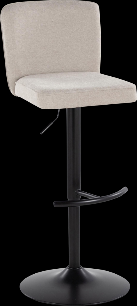 Marcei I Beige Adjustable Swivel Barstool, Set of 2 - Thumbnail - Image 6