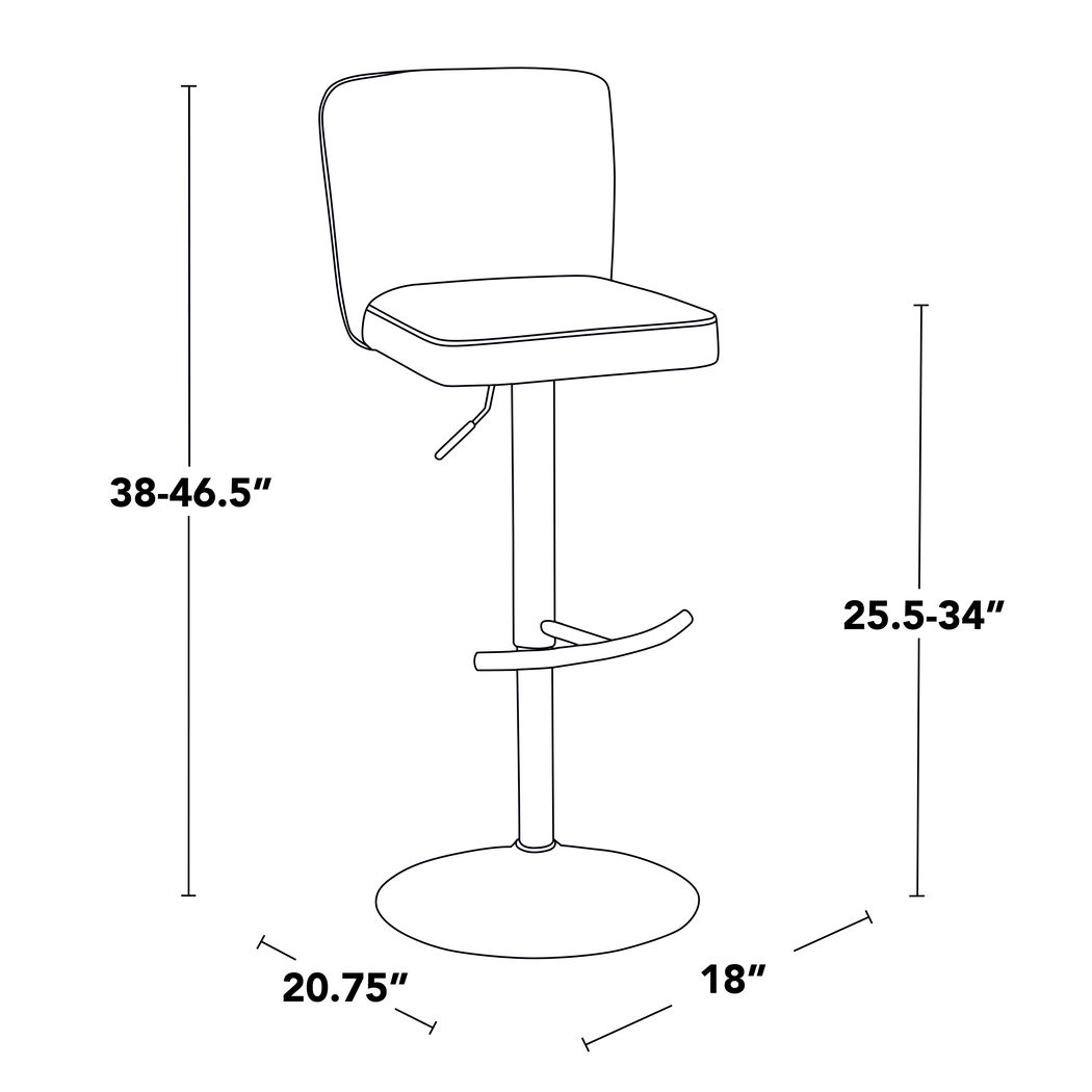 Marcei I Beige Adjustable Swivel Barstool, Set of 2 - Thumbnail - Image 10