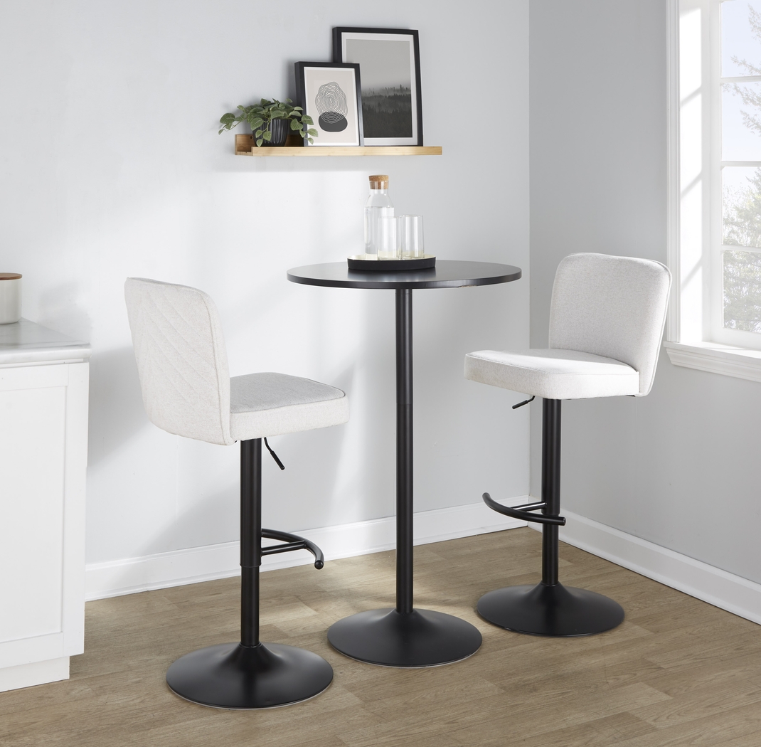 Marcei I White Adjustable Swivel Barstool, Set of 2 - Thumbnail - Image 4