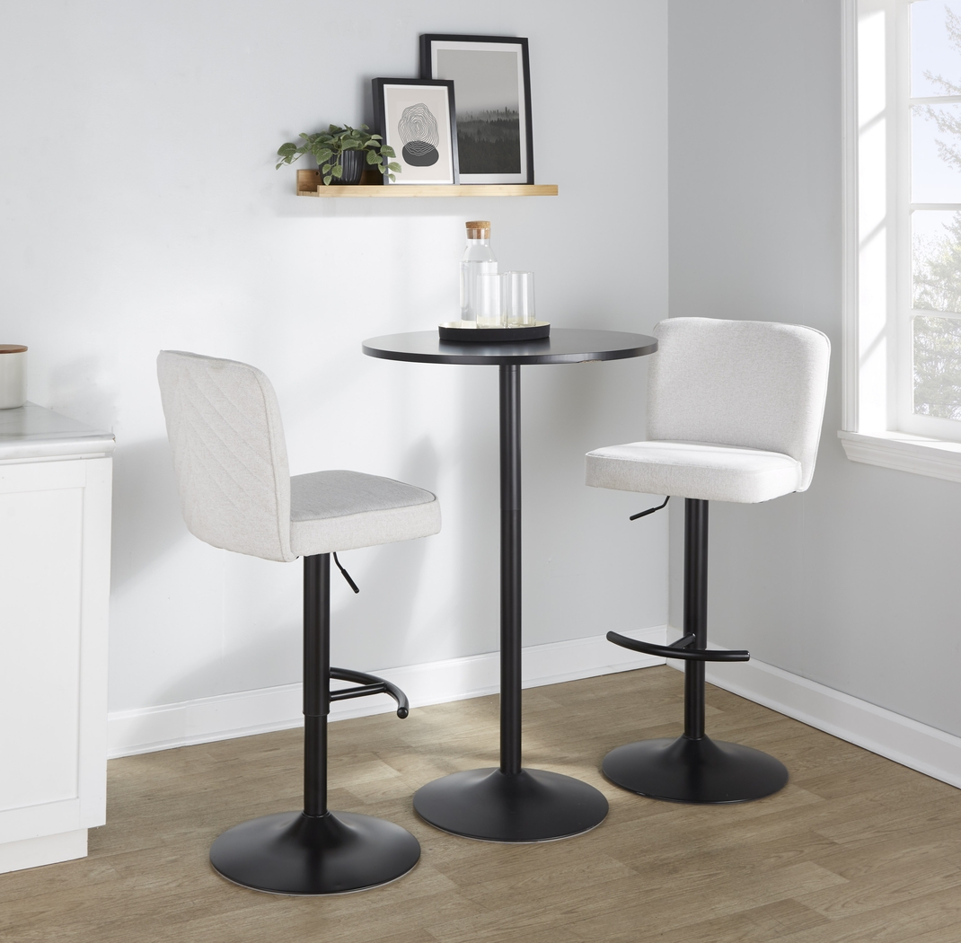 Marcei I White Adjustable Swivel Barstool, Set of 2 - Thumbnail - Image 5