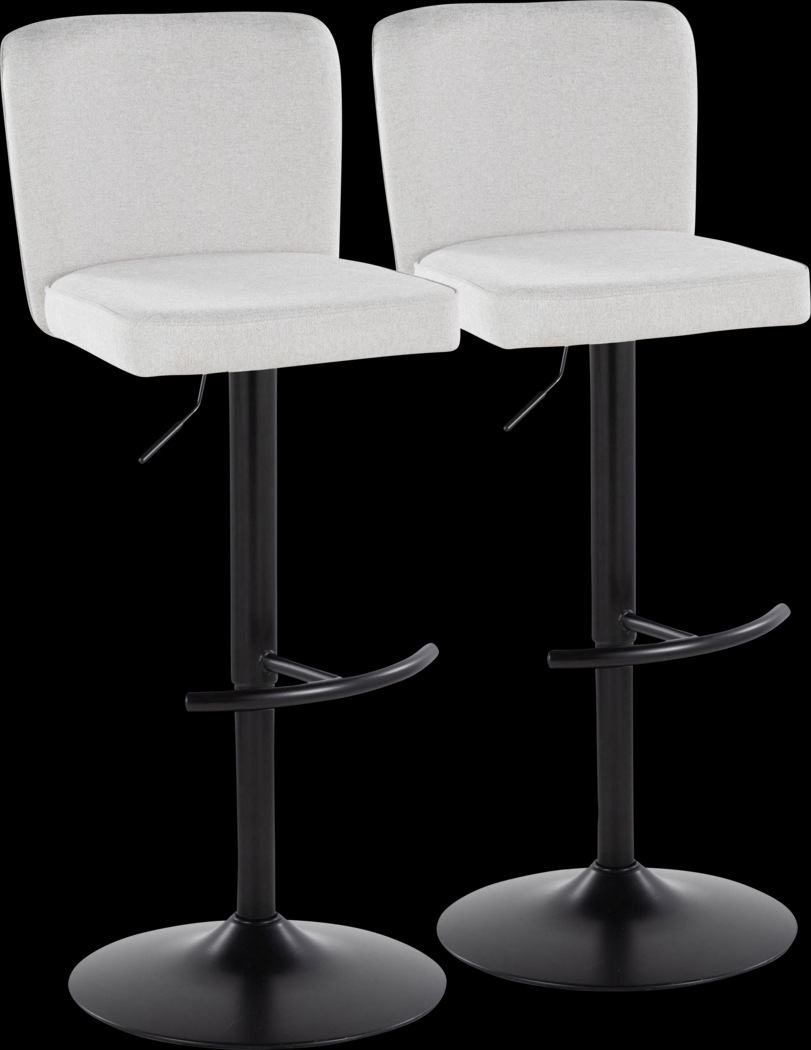 Marcei I White Adjustable Swivel Barstool, Set of 2 - Thumbnail - Image 1