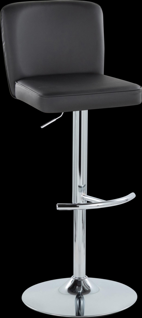 Marcei II Black Adjustable Swivel Barstool, Set of 2 - Thumbnail - Image 4