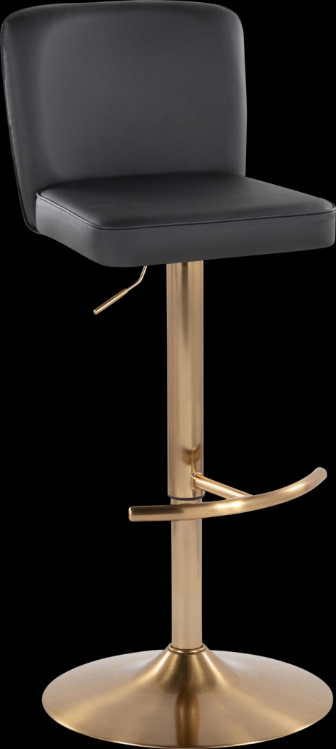 Marcei III Black Adjustable Swivel Barstool, Set of 2 - Thumbnail - Image 4